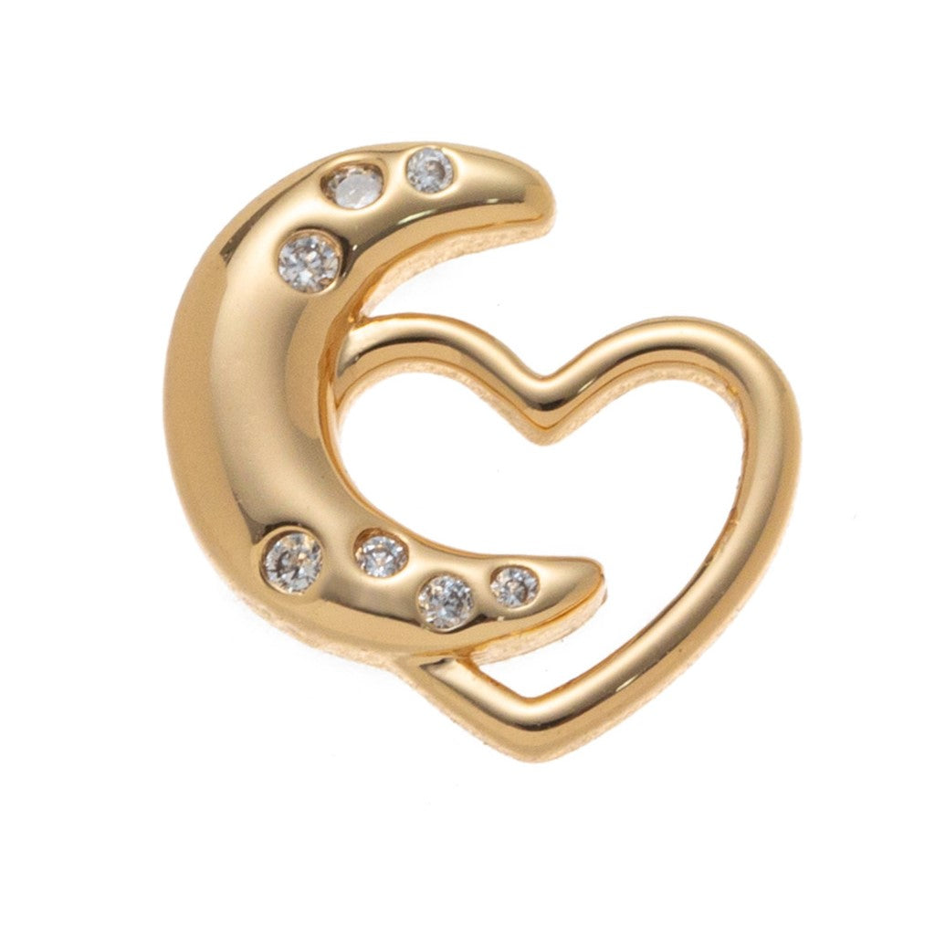 Necklace Charm - Moon and Heart