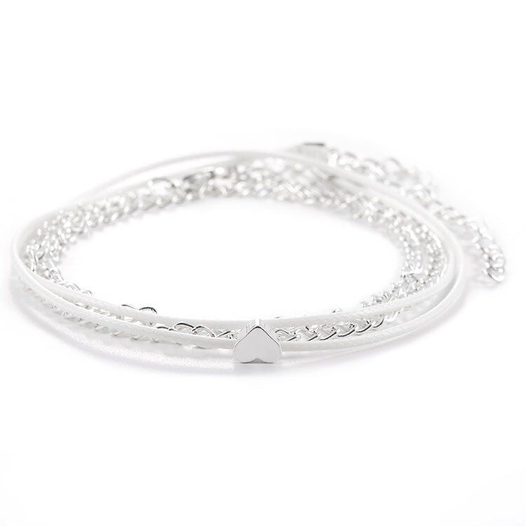 Lavender Heart Anklets