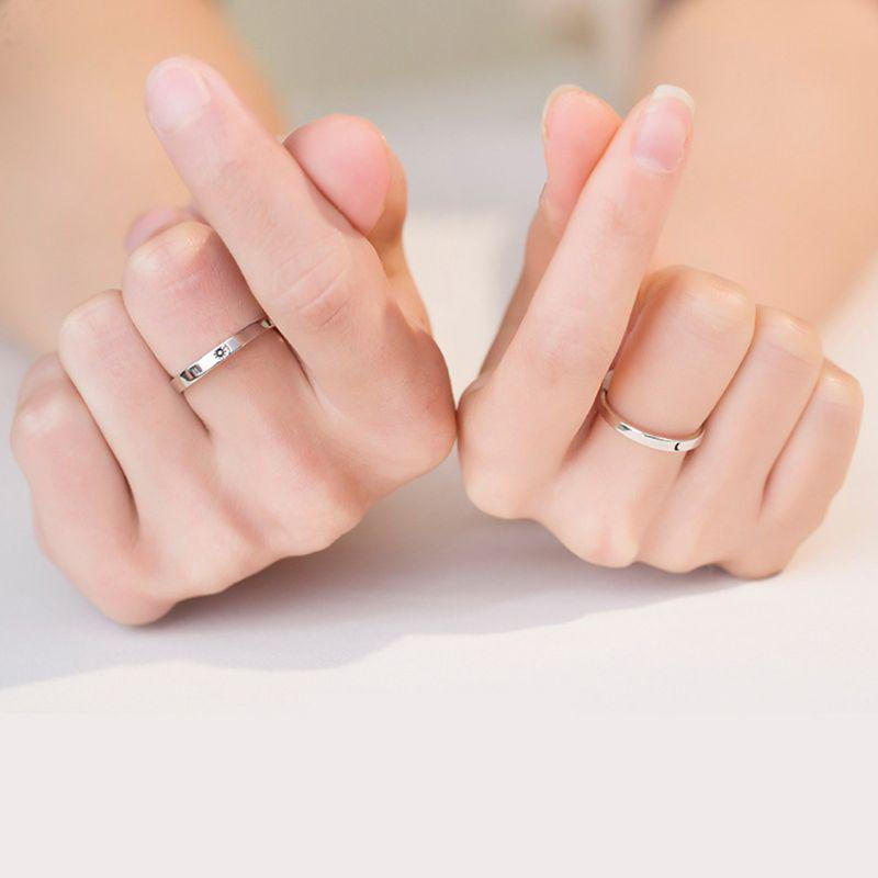 Light Gray Silver Forever Ring Set (adjustable size)