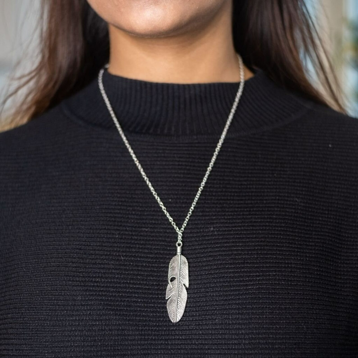 Black Feather Necklace