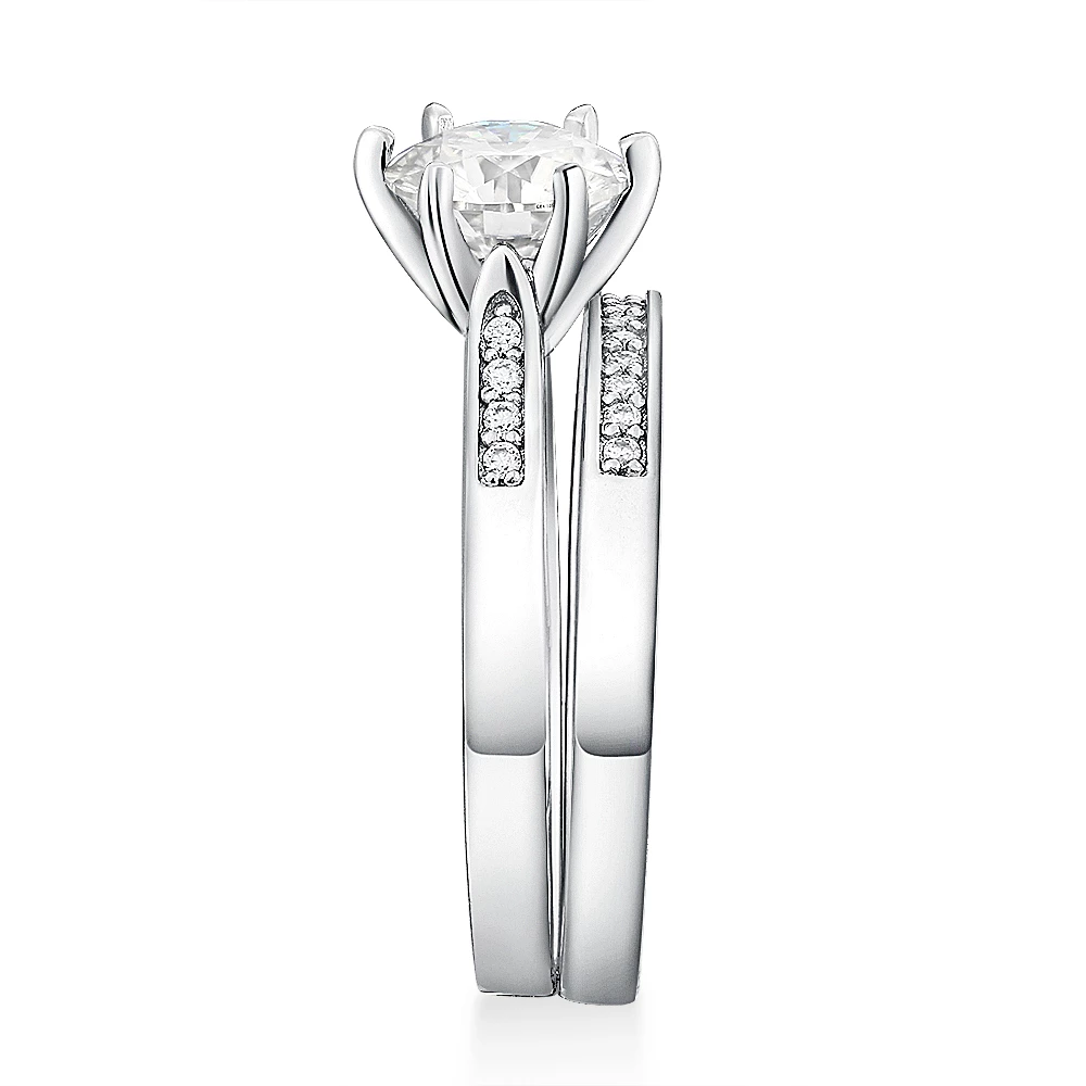 Lavender Riley Watson® Engagement 925 Silver Ring Set